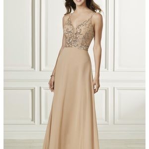 Adrianna Pella platinum bridesmaids dress